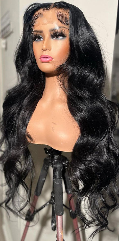 100% Human Hair Wig – Natural Color, Deep Parting Space1