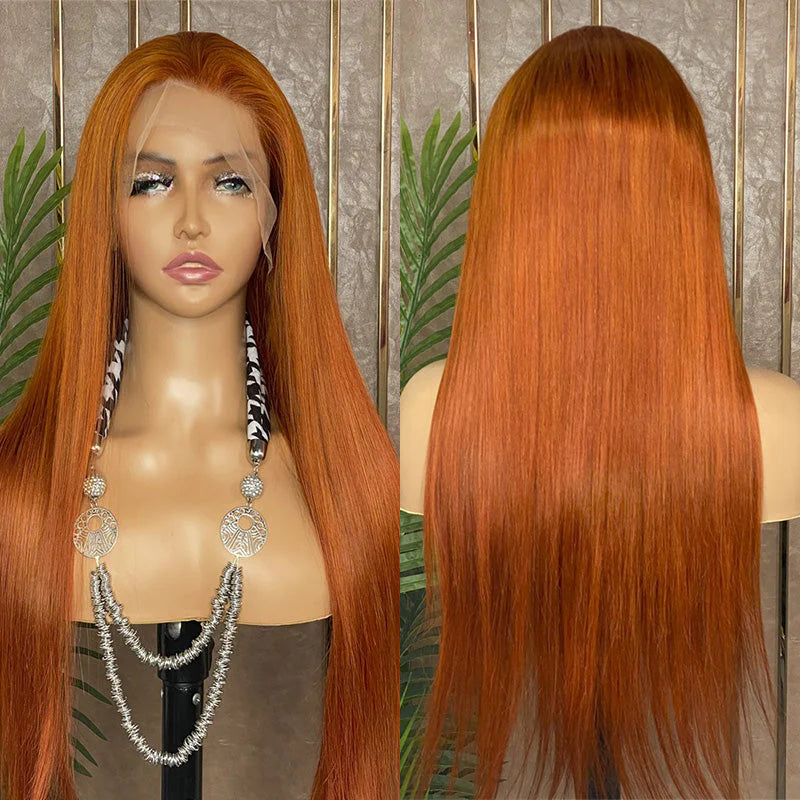 Hair Ginger #350 Lace Front Wig Straight Human Hair Wig 13x4 Lace Frontal Wig