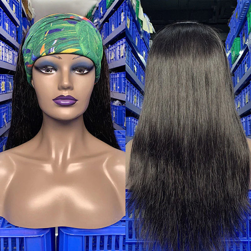 Hair 250% Density Glueless Straight Hair Headband Wig Human Hair Wig For Black Women