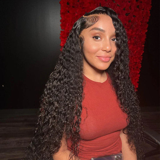 4x4/5x5/6x6 HD Lace Closure Wigs Deep Wave Wig Pre Plucked Human Hair Lace Closure Wig