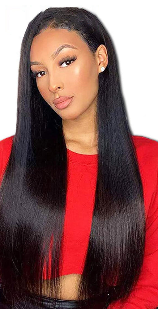 13X4 Straight Human Hair Headgear Wig – Handwoven, Customizable Length & Volume, Elegant Star Style, Real Hair for All Skin Tones1