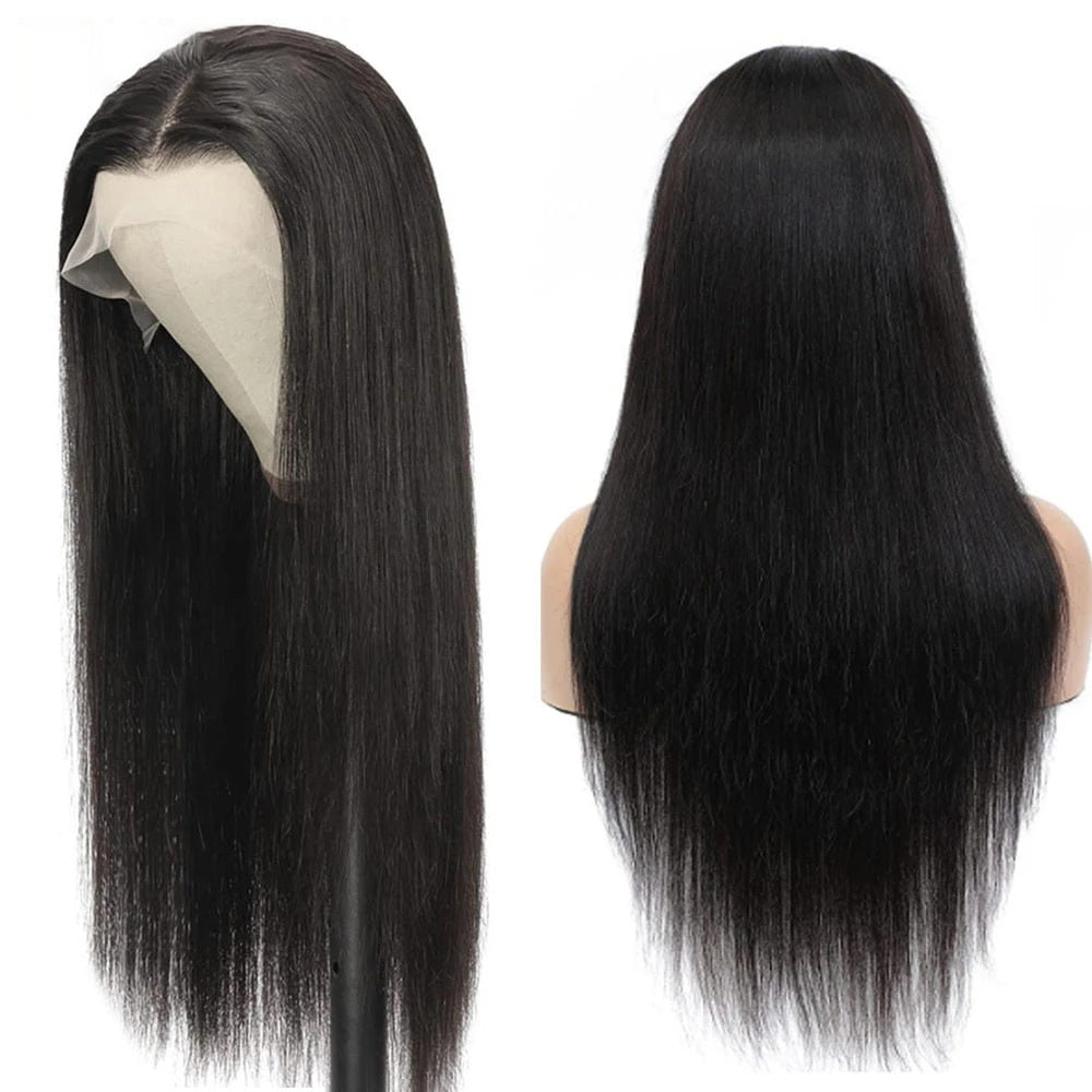 13X4 Straight Human Hair Headgear Wig – Handwoven, Customizable Length & Volume, Elegant Star Style, Real Hair for All Skin Tones6