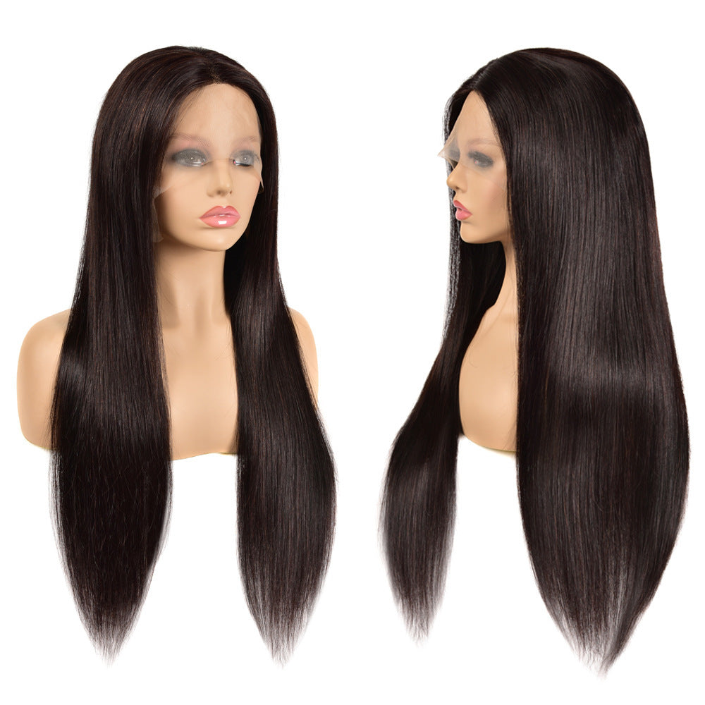 13X4 Straight Human Hair Headgear Wig – Handwoven, Customizable Length & Volume, Elegant Star Style, Real Hair for All Skin Tones7