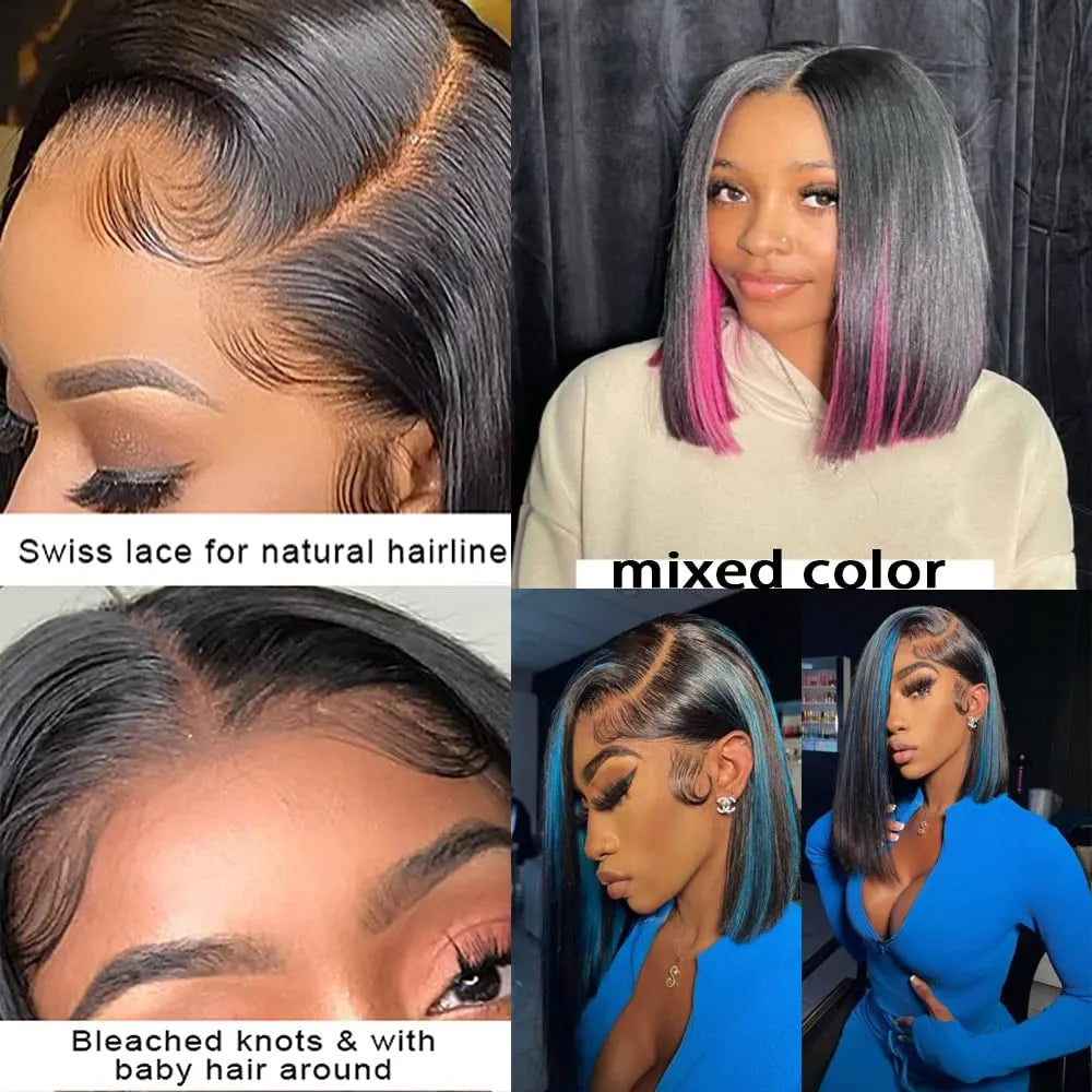 13x4 Glueless Short Bob Lace Front Wig – Bone Straight Hair5