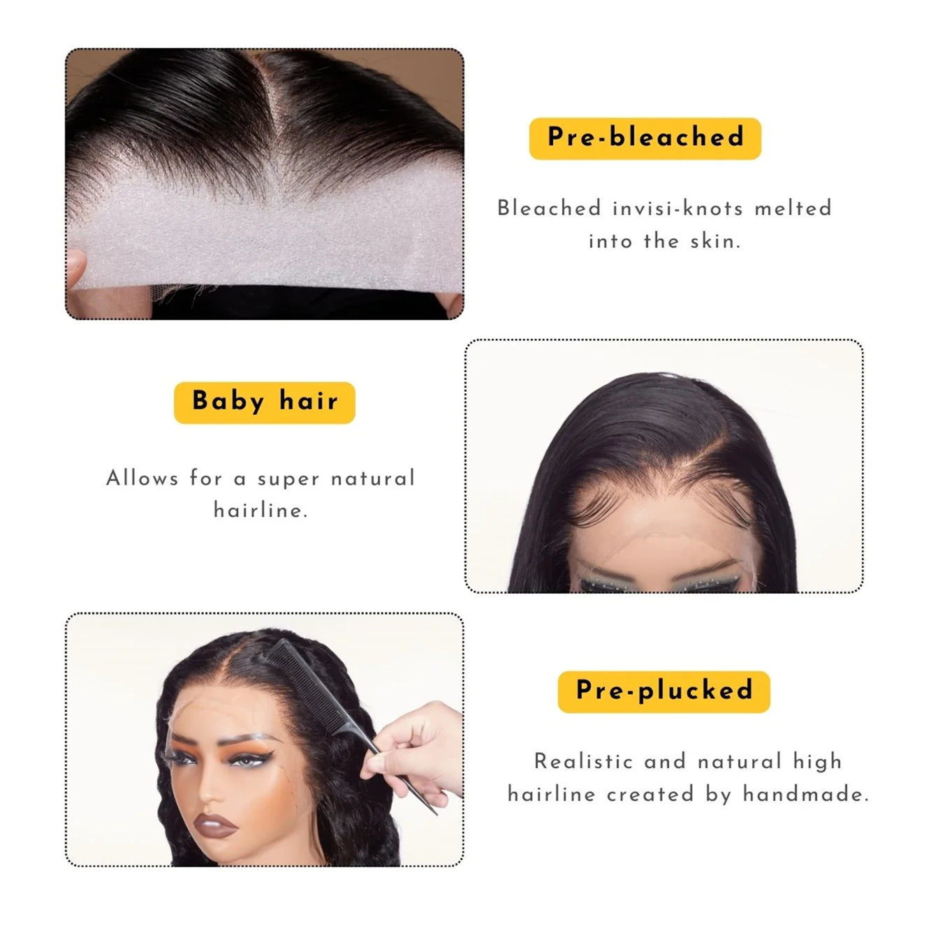 Straight Lace Front Wig 13x4/13x6 HD Lace Frontal Wig with Baby Hair Pre-plucked Hairline