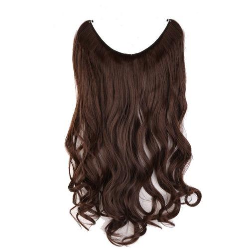 S-noilite 20-Inch Invisible Wire No Clips Hair Extensions – Silky Straight Synthetic Fish Line Hairpieces
