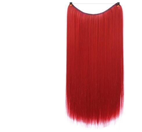 S-noilite 20-Inch Invisible Wire No Clips Hair Extensions – Silky Straight Synthetic Fish Line Hairpieces