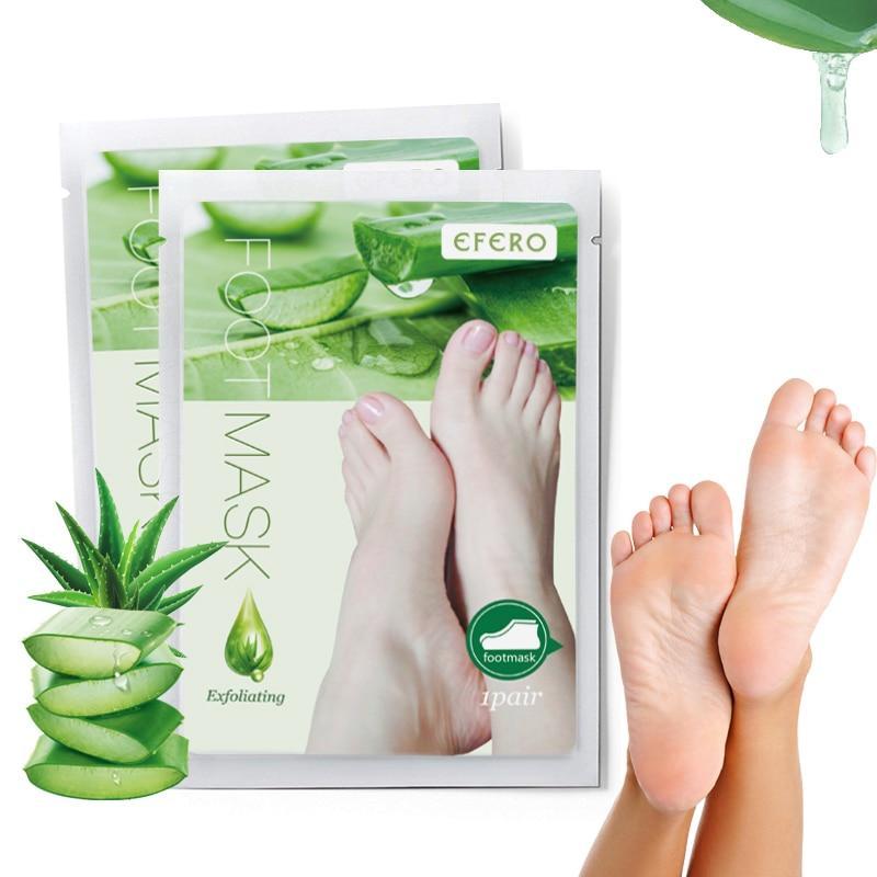 Aloe Vera Foot Mask for Exfoliating & Softening | Peeling Scrub for Dry, Cracked Heels | 1 Pair