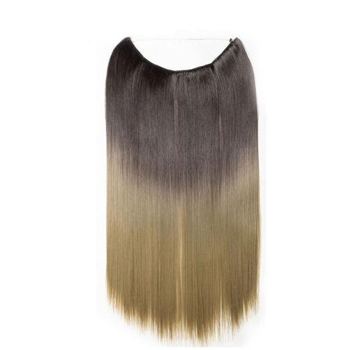 S-noilite 20-Inch Invisible Wire No Clips Hair Extensions – Silky Straight Synthetic Fish Line Hairpieces