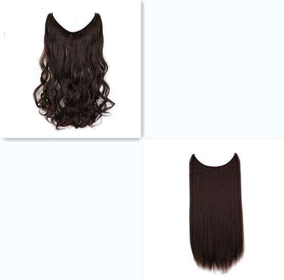 S-noilite 20-Inch Invisible Wire No Clips Hair Extensions – Silky Straight Synthetic Fish Line Hairpieces