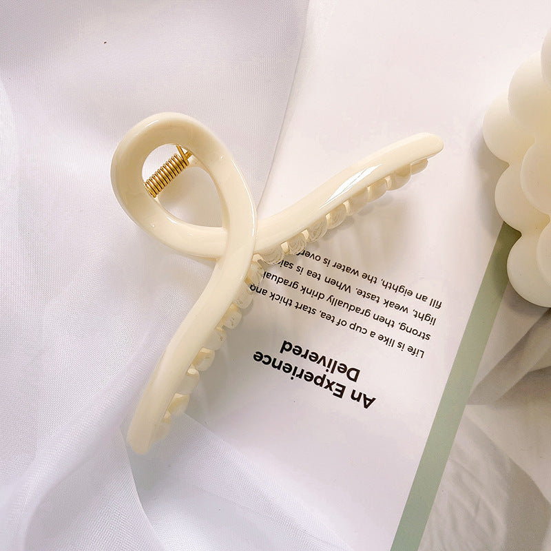 Korean Style Metal Bow Hairpin – Electroplated Grab Clip for Women