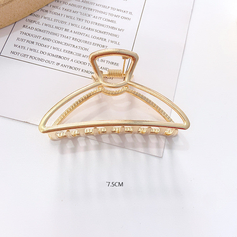 Korean Style Metal Bow Hairpin – Electroplated Grab Clip for Women