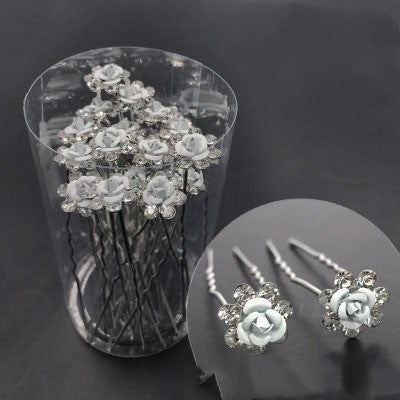 Elegant Flower Wedding Hair Clips - 20-Piece Set with Pearls, Crystals & Butterflies