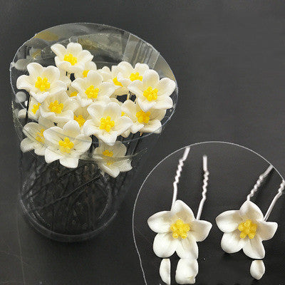 Elegant Flower Wedding Hair Clips - 20-Piece Set with Pearls, Crystals & Butterflies