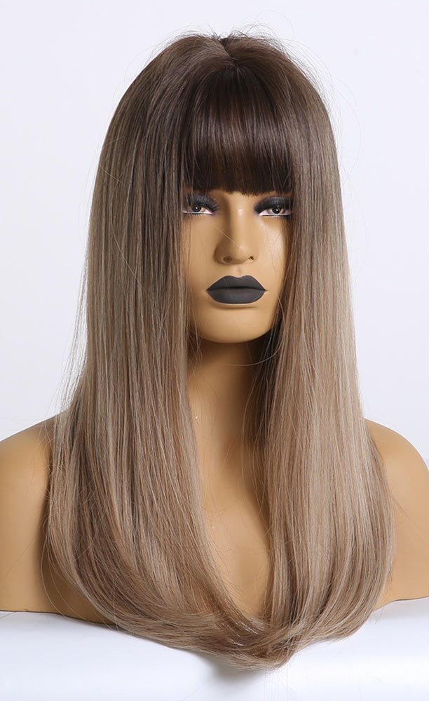 High-Temperature Fiber Long Wig with Bangs – Everyday Style for Role Play, Parties, and Daily Wear