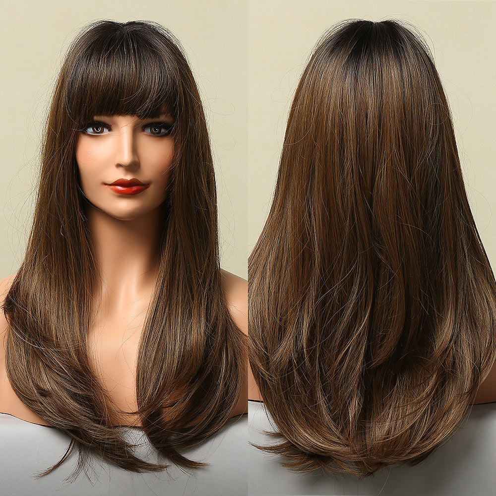 High-Temperature Fiber Long Wig with Bangs – Everyday Style for Role Play, Parties, and Daily Wear