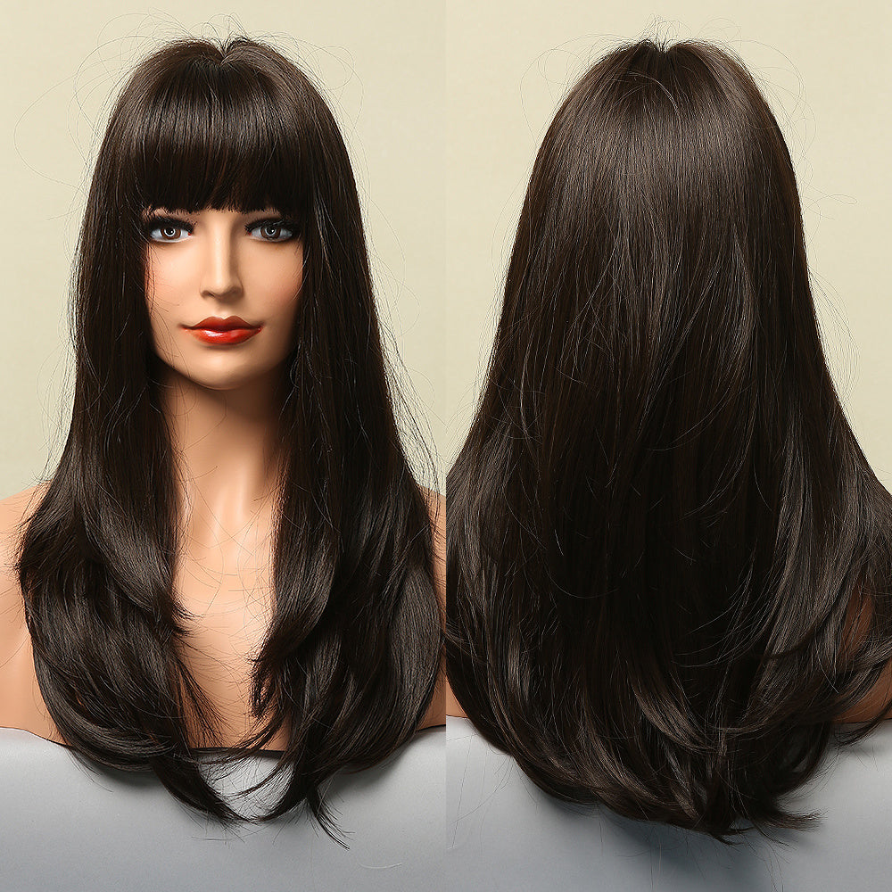 High-Temperature Fiber Long Wig with Bangs – Everyday Style for Role Play, Parties, and Daily Wear