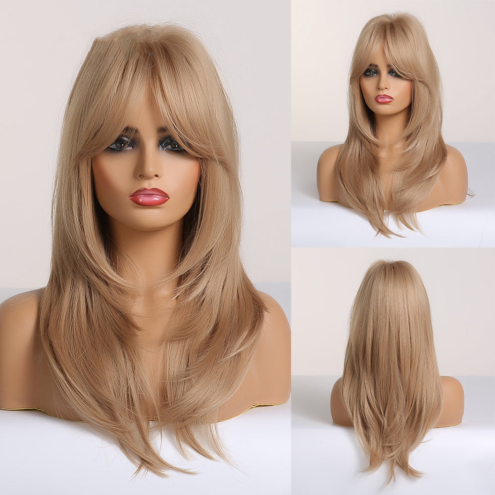 High-Temperature Fiber Long Wig with Bangs – Everyday Style for Role Play, Parties, and Daily Wear