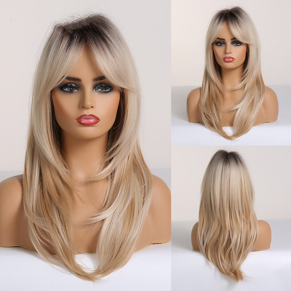 High-Temperature Fiber Long Wig with Bangs – Everyday Style for Role Play, Parties, and Daily Wear