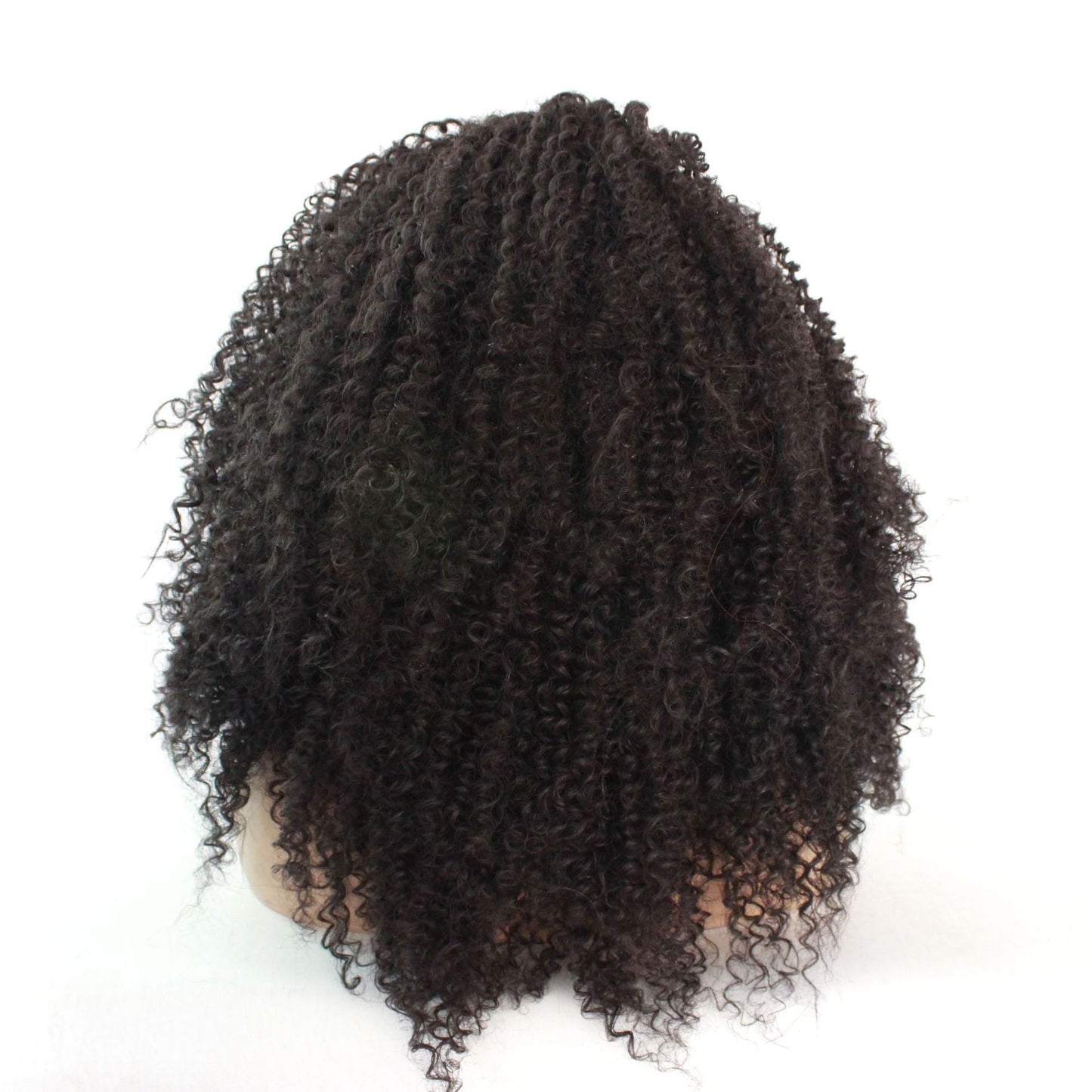 Dark Brown African Fashion Small Curly Lace Front Wig | Half-Hand Crochet Long Curly Hair