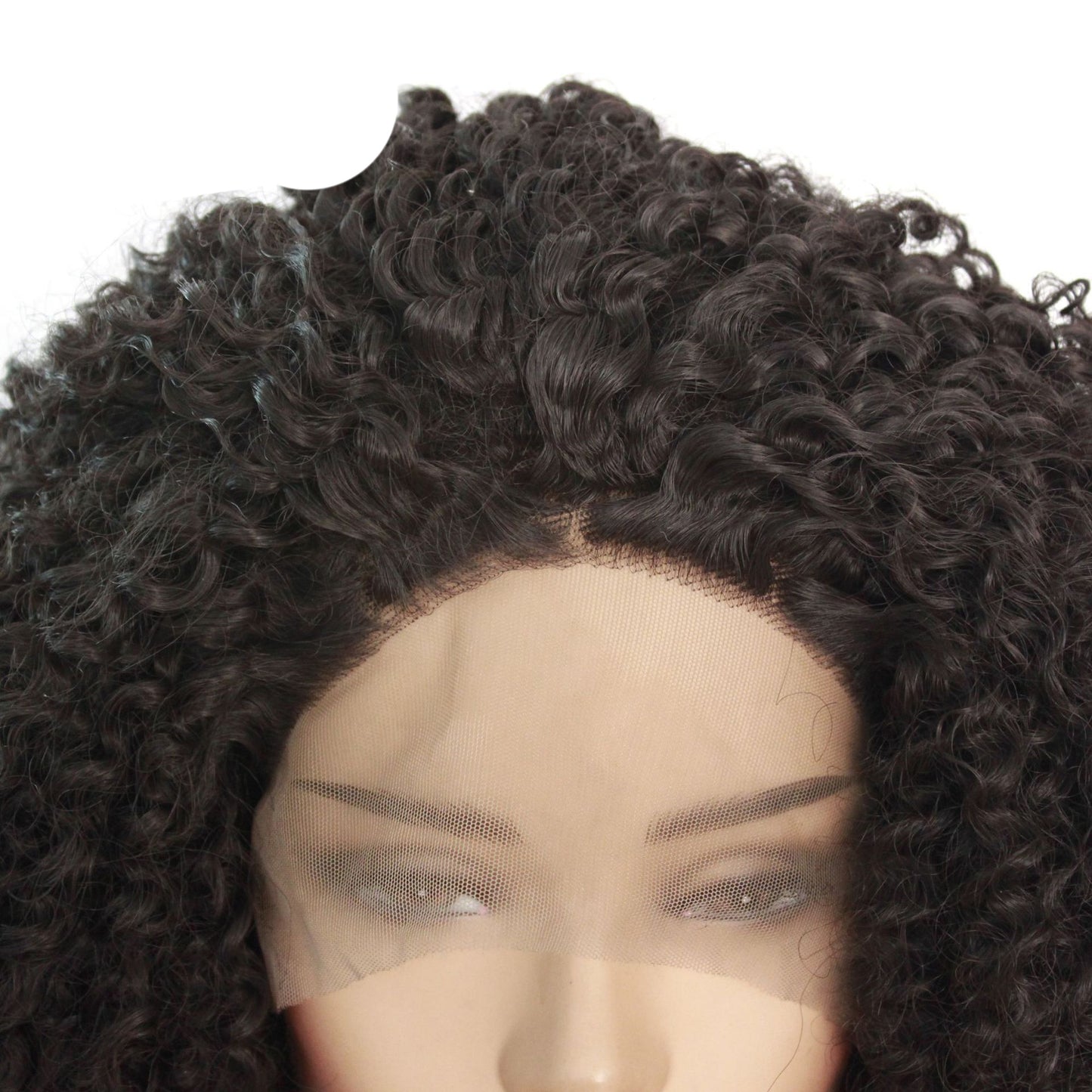 Dark Brown African Fashion Small Curly Lace Front Wig | Half-Hand Crochet Long Curly Hair