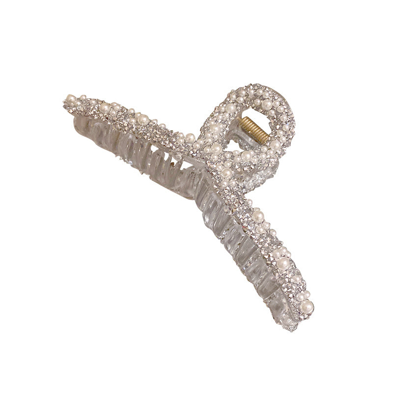 Elegant Alloy Hairpin with Artificial Gems – Silver & Gold Plated, Transparent, Black & Brown Options