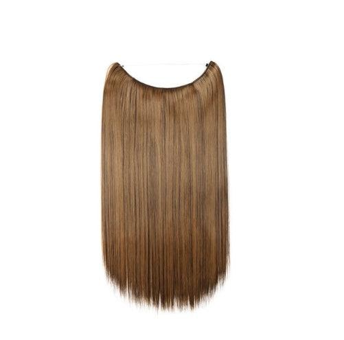 S-noilite 20-Inch Invisible Wire No Clips Hair Extensions – Silky Straight Synthetic Fish Line Hairpieces