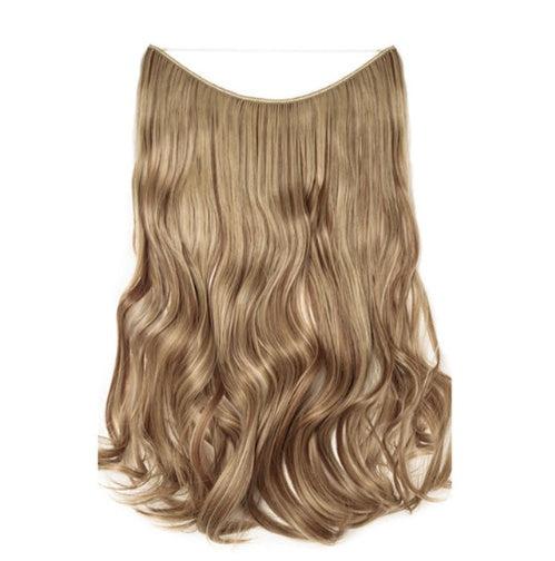 S-noilite 20-Inch Invisible Wire No Clips Hair Extensions – Silky Straight Synthetic Fish Line Hairpieces