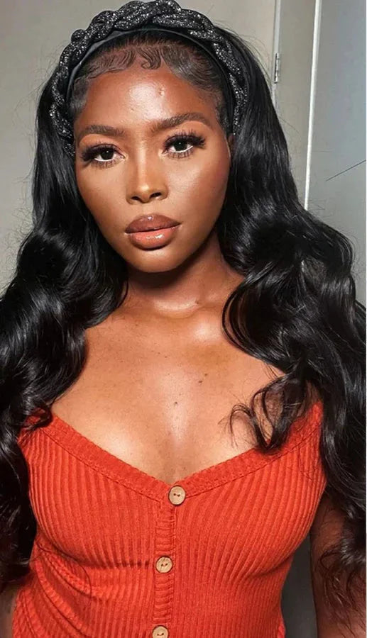 Hair 250% Density Glueless Body Wave Headband Wig Human Hair Wigs Virgin Hair Headband Wig