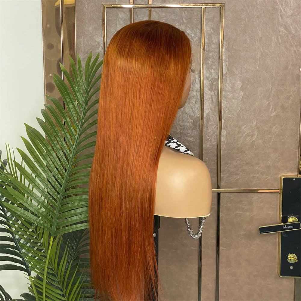 Hair Ginger #350 Lace Front Wig Straight Human Hair Wig 13x4 Lace Frontal Wig