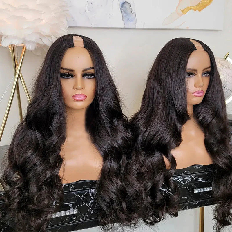 Hair 250% High Density Glueless U Part Wig Body Wave Human Hair Wigs