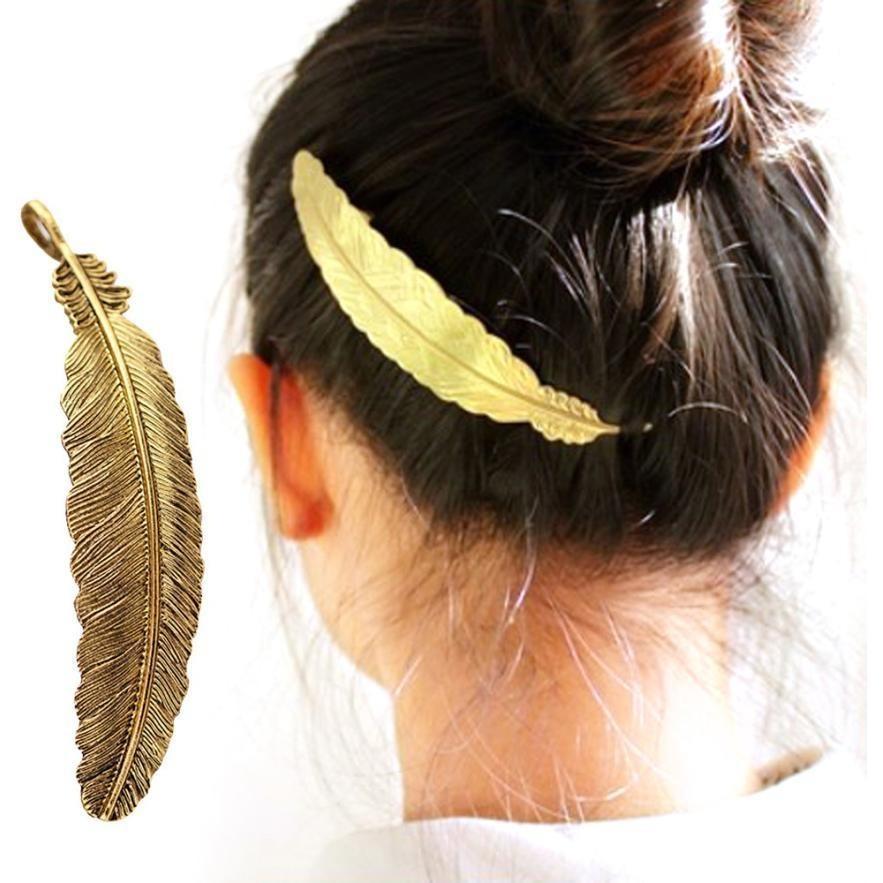 Boho Metal Leaf Hair Clip Barrette - Elegant Nature-Inspired Hair Accessory