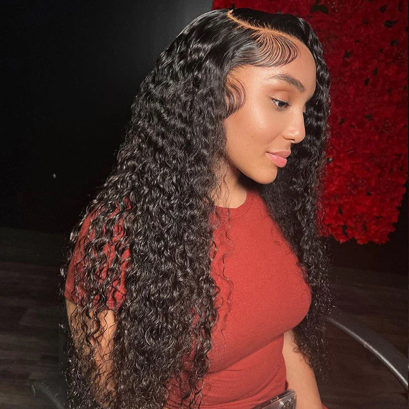 4x4/5x5/6x6 HD Lace Closure Wigs Deep Wave Wig Pre Plucked Human Hair Lace Closure Wig