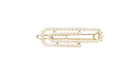 Chic Korean Style Geometric Metal, Acrylic & Pearl Hairpin – Stylish Woven Design