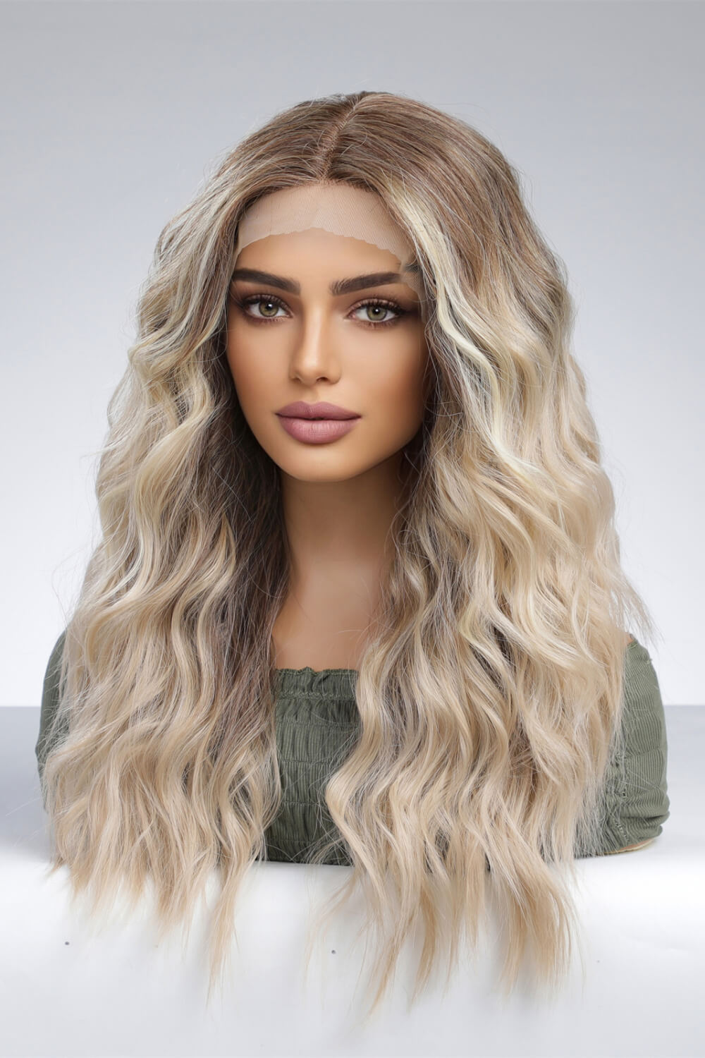 24-Inch Heat-Safe Synthetic Wavy Lace Front Wig – 150 Density with Cap Included2
