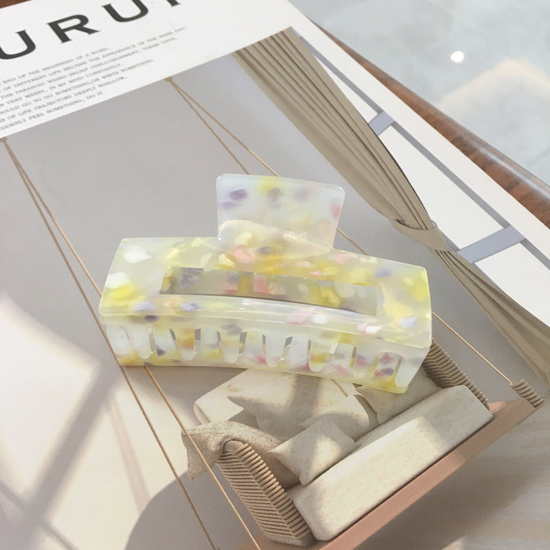 Elegant Handmade Korean Style Acrylic Geometric Hair Clip for Women - 7.4cm Catch Clip