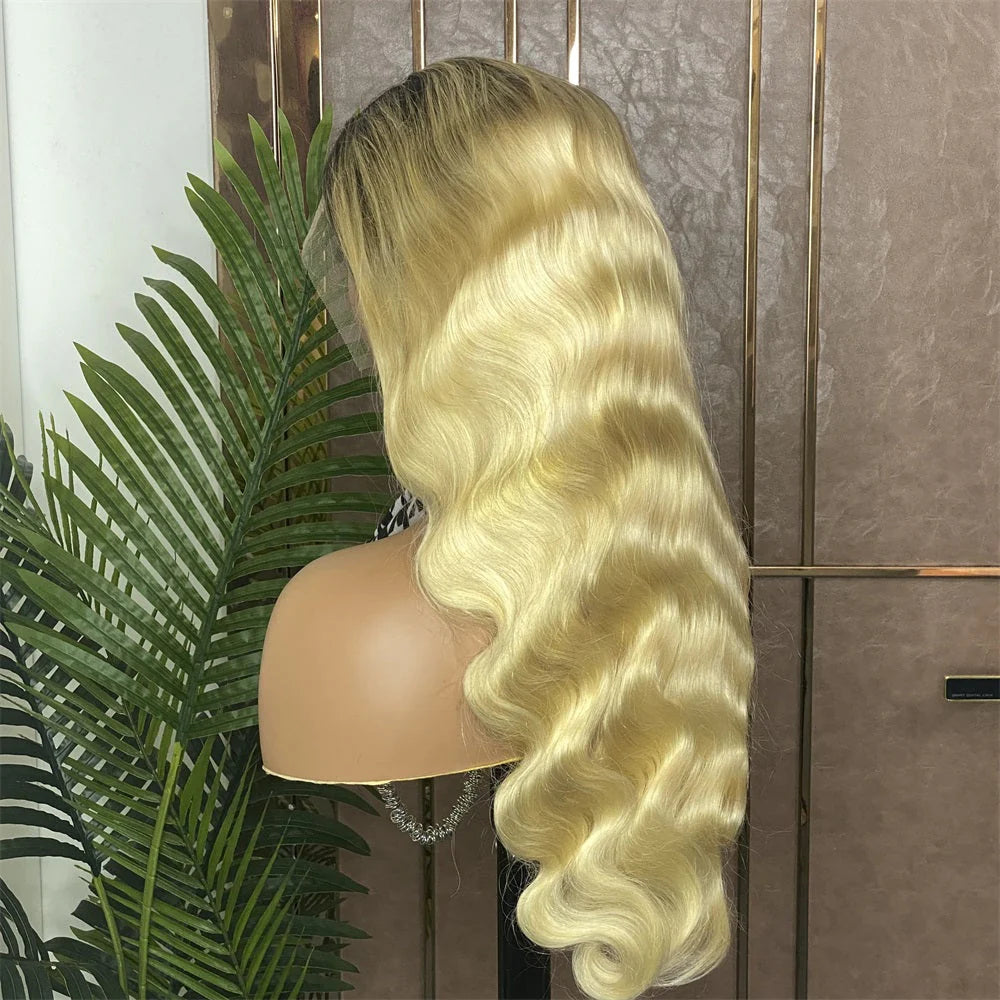 Hair Ombre Blonde Body Wave 1b/613 Lace Front Wig Pre-plucked 13x4 Lace Body Wave Human Hair Wig