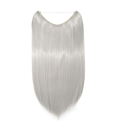 S-noilite 20-Inch Invisible Wire No Clips Hair Extensions – Silky Straight Synthetic Fish Line Hairpieces
