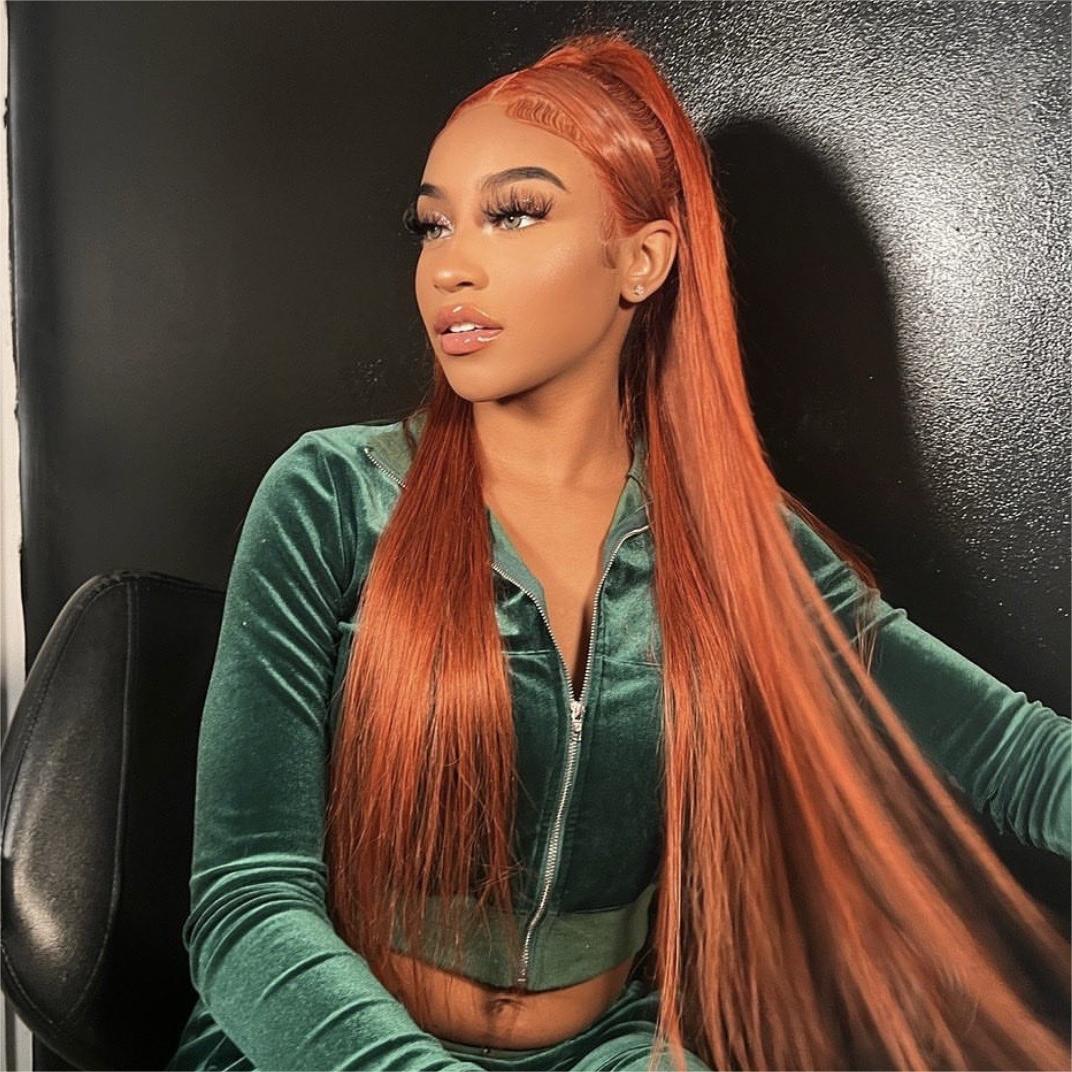 Hair Ginger #350 Lace Front Wig Straight Human Hair Wig 13x4 Lace Frontal Wig