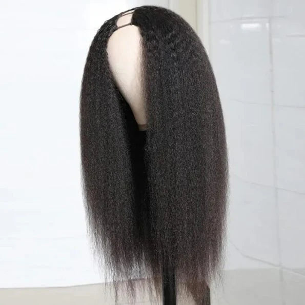 Hair 250% Density Glueless U Part Wig Kinky Straight U Part Human Hair Wigs