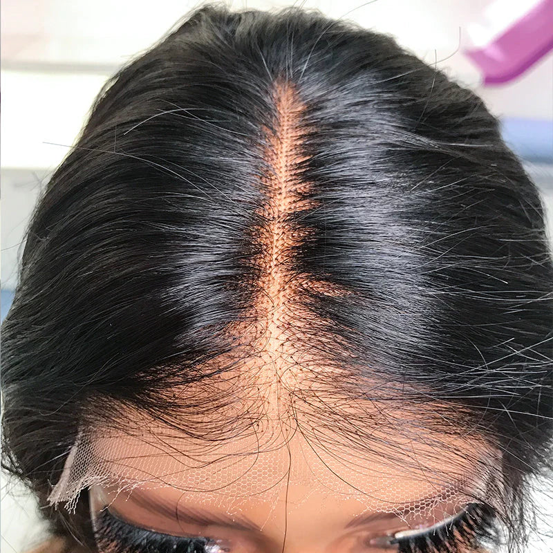 Glueless 5x5 HD Closure Wig Straight with Bleached Knots