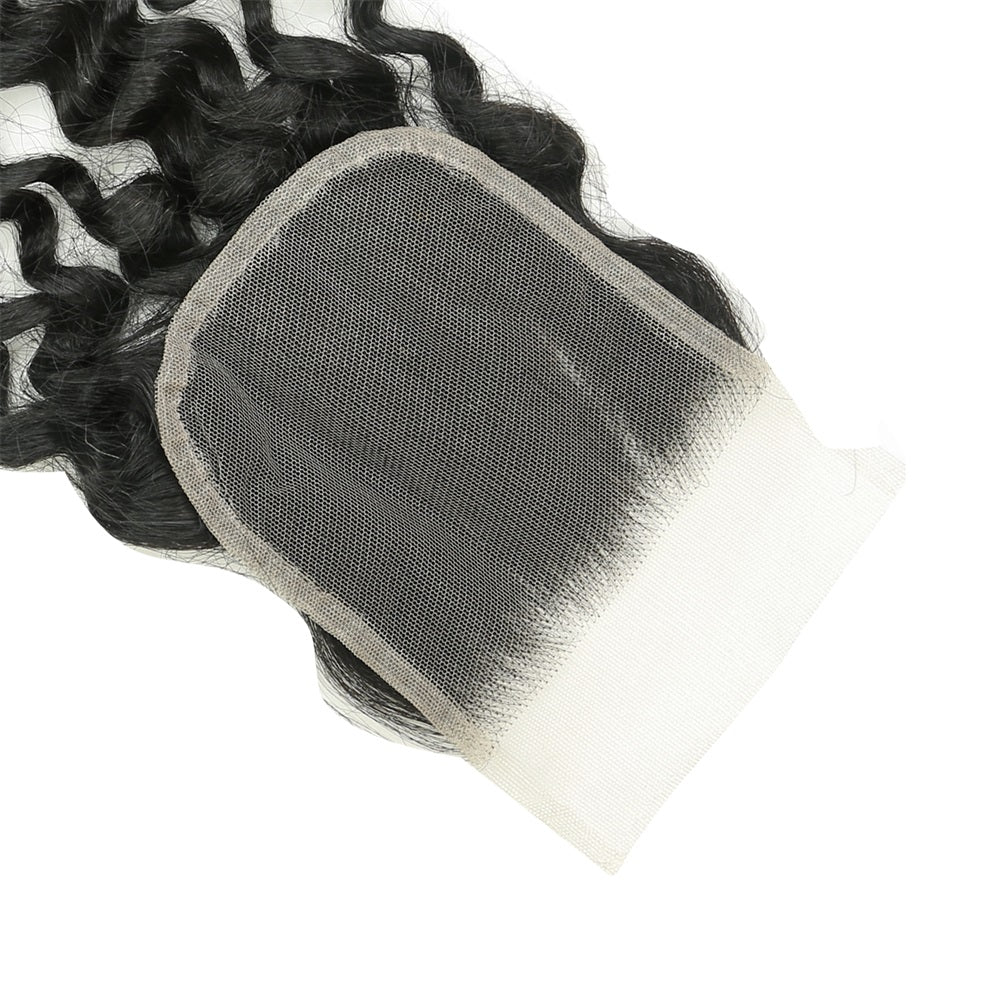 Hair 4x4 Transparent Lace Cloure Deep Wave Natural Black