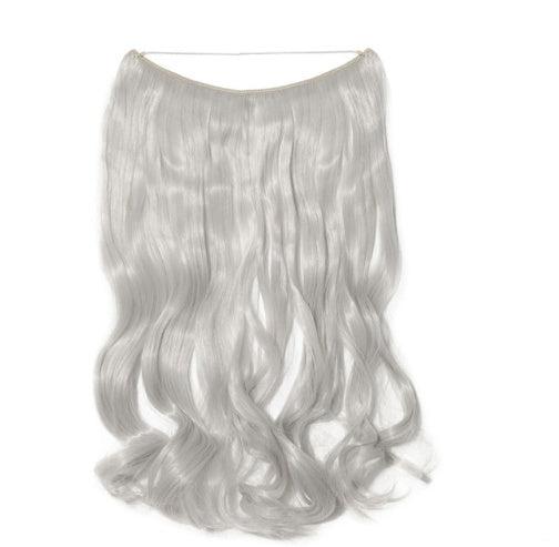 S-noilite 20-Inch Invisible Wire No Clips Hair Extensions – Silky Straight Synthetic Fish Line Hairpieces