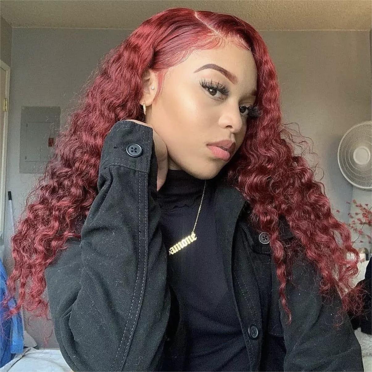 Hair 99J Lace Front Wig 13x4 Transparent Lace Straight Lace Front Human Hair Wig