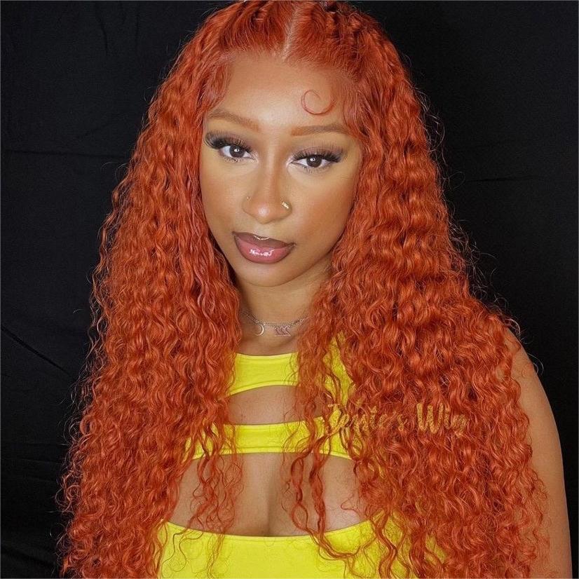 Hair Ginger #350 Color 13x4 Lace Front Wig Deep Wave Human Hair Wig