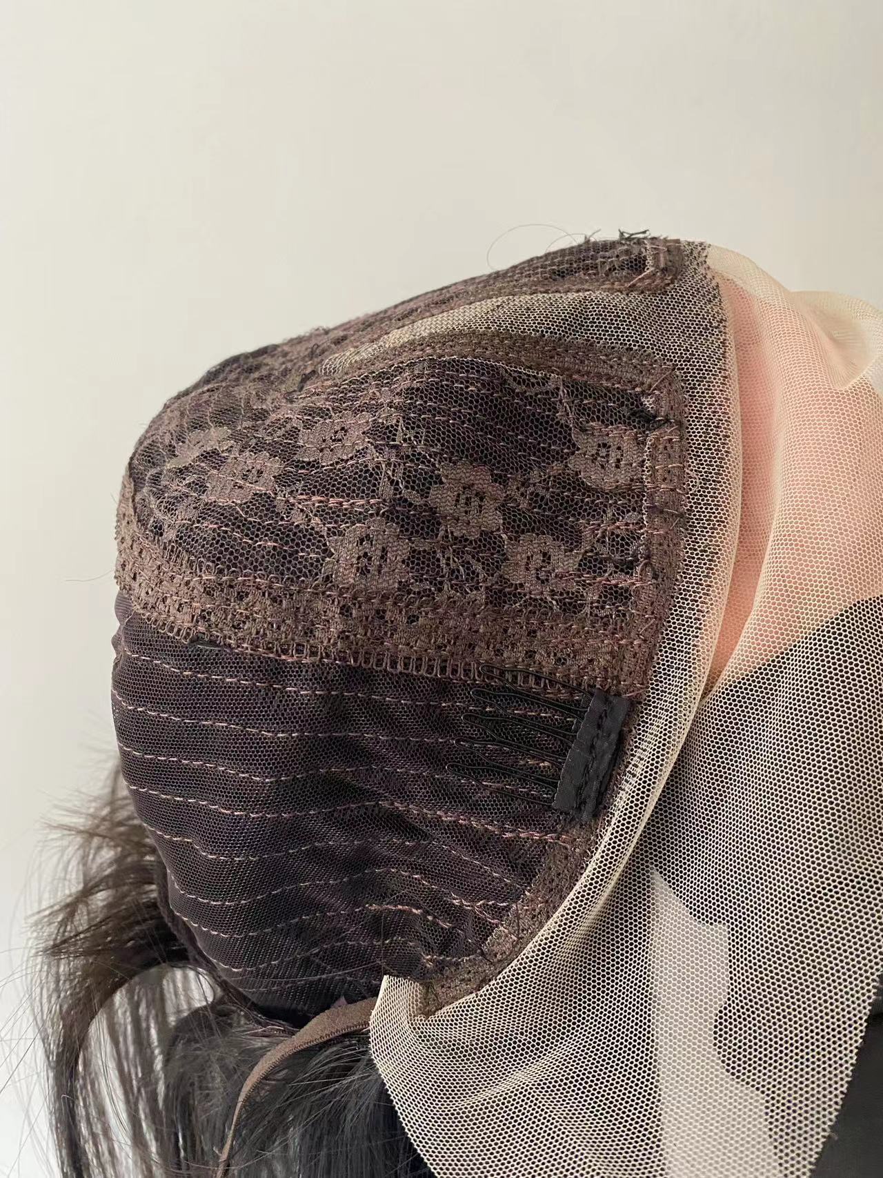 Black Straight Lace Front Wig | High-Temperature Fiber Heat-Dyeable Hair for All Face Types