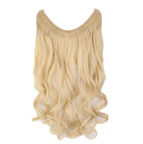 S-noilite 20-Inch Invisible Wire No Clips Hair Extensions – Silky Straight Synthetic Fish Line Hairpieces