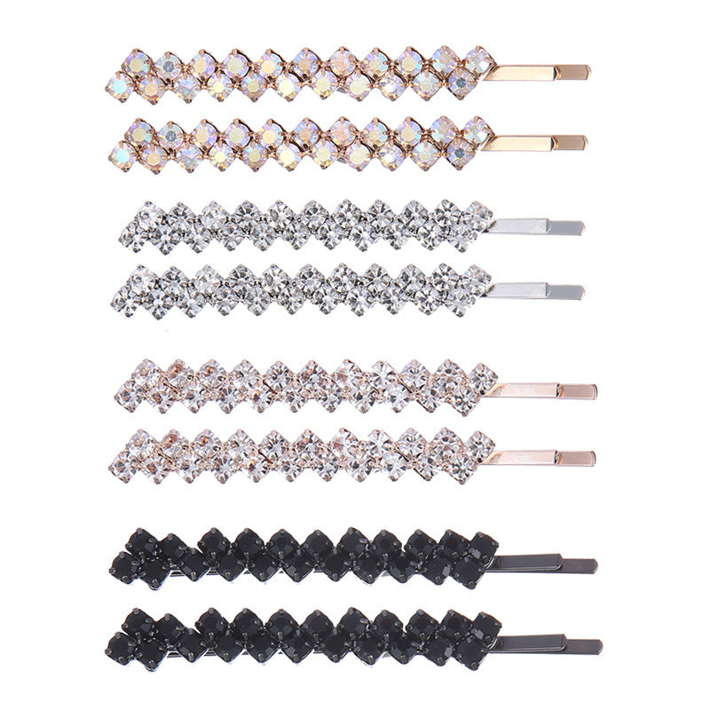 Elegant Rhinestone Polka Dot Hairpins - Electroplated Black, Gold, Silver, and Rose Gold