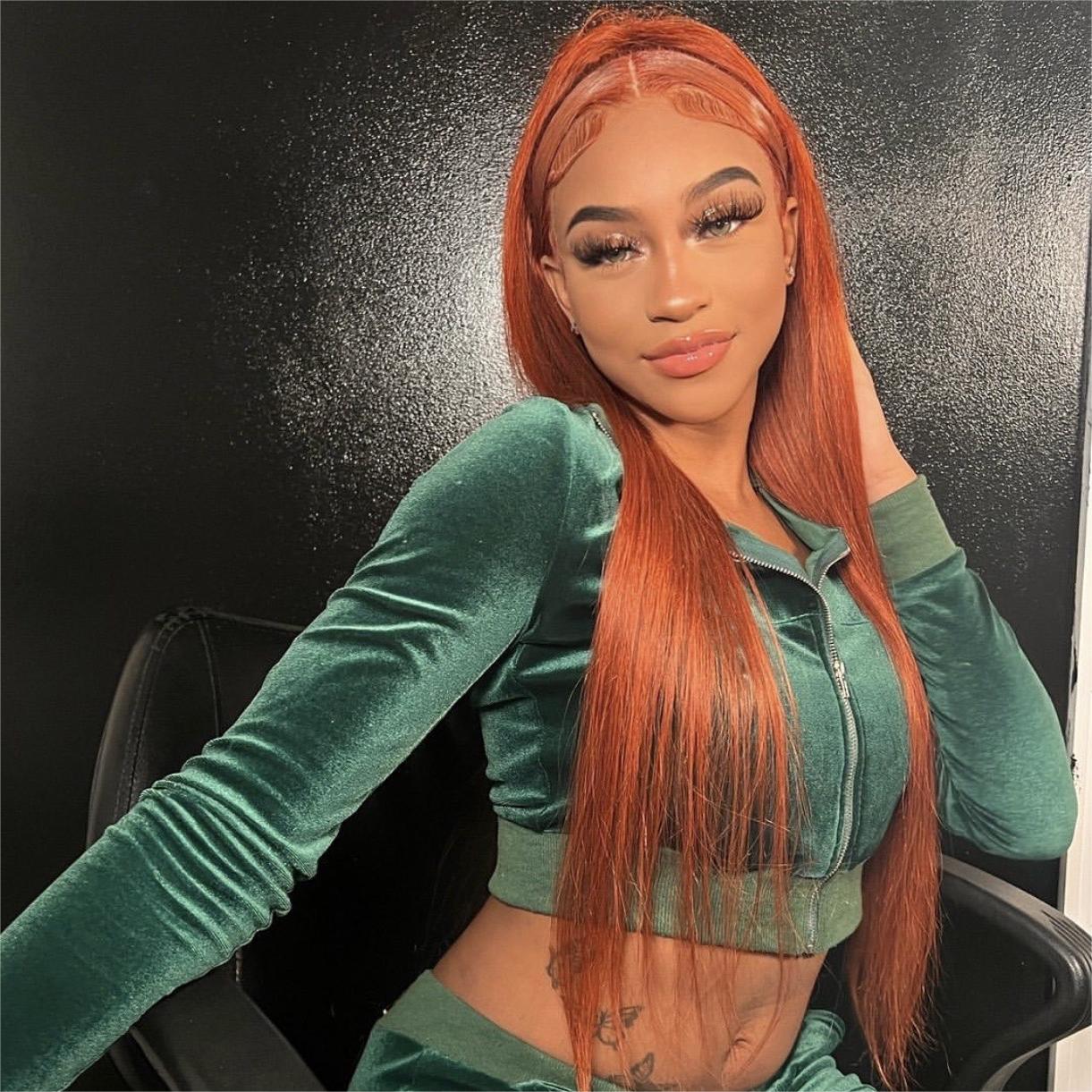 Hair Ginger #350 Lace Front Wig Straight Human Hair Wig 13x4 Lace Frontal Wig