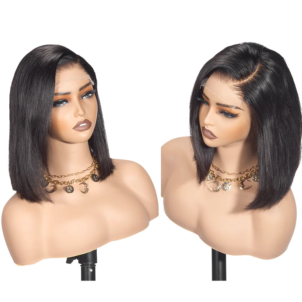 Hair Bob Wig 5x5 HD Lace Straight Short Wig Human Hair Bob Wig With C-part